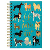 Dog Spiral Notebook Gold Wire Bound