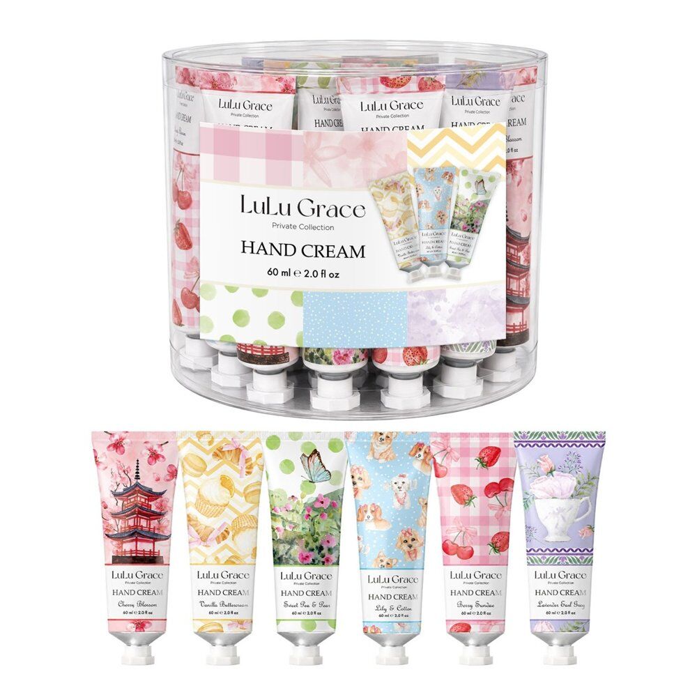Lulu Grace Hand Cream 60mL Assorted Scents Tub of 36 Bundle of 2