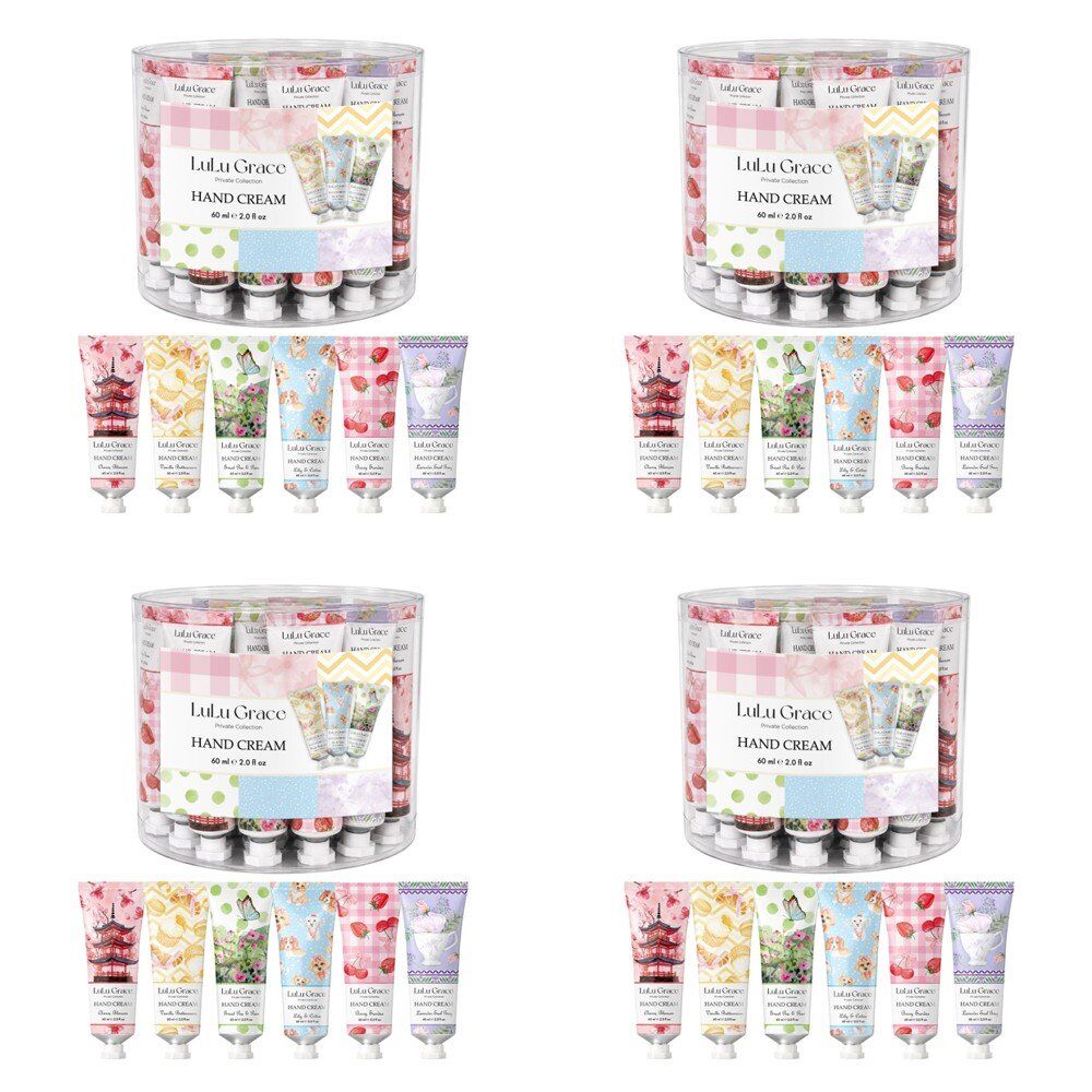Lulu Grace Hand Cream 60mL Assorted Scents Tub of 36 Bundle of 4