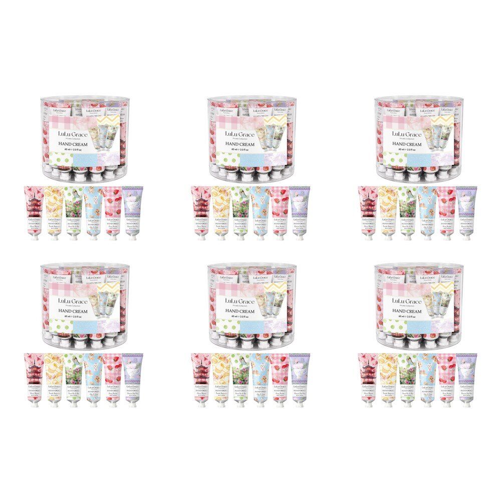 Lulu Grace Hand Cream 60mL Assorted Scents Tub of 36 Bundle of 6
