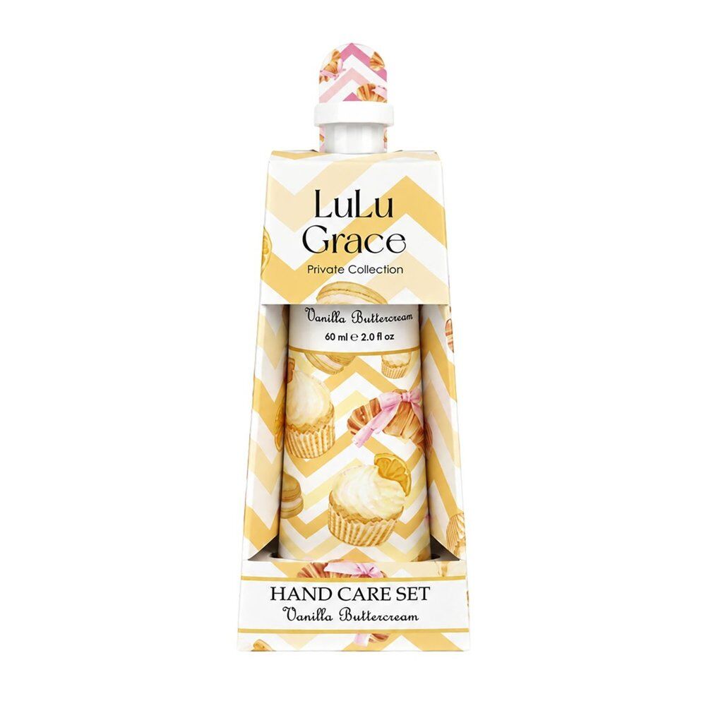 Lulu Grace Vanilla Buttercream Hand Cream 60mL & Nail File Hand Care Set Bundle of 4