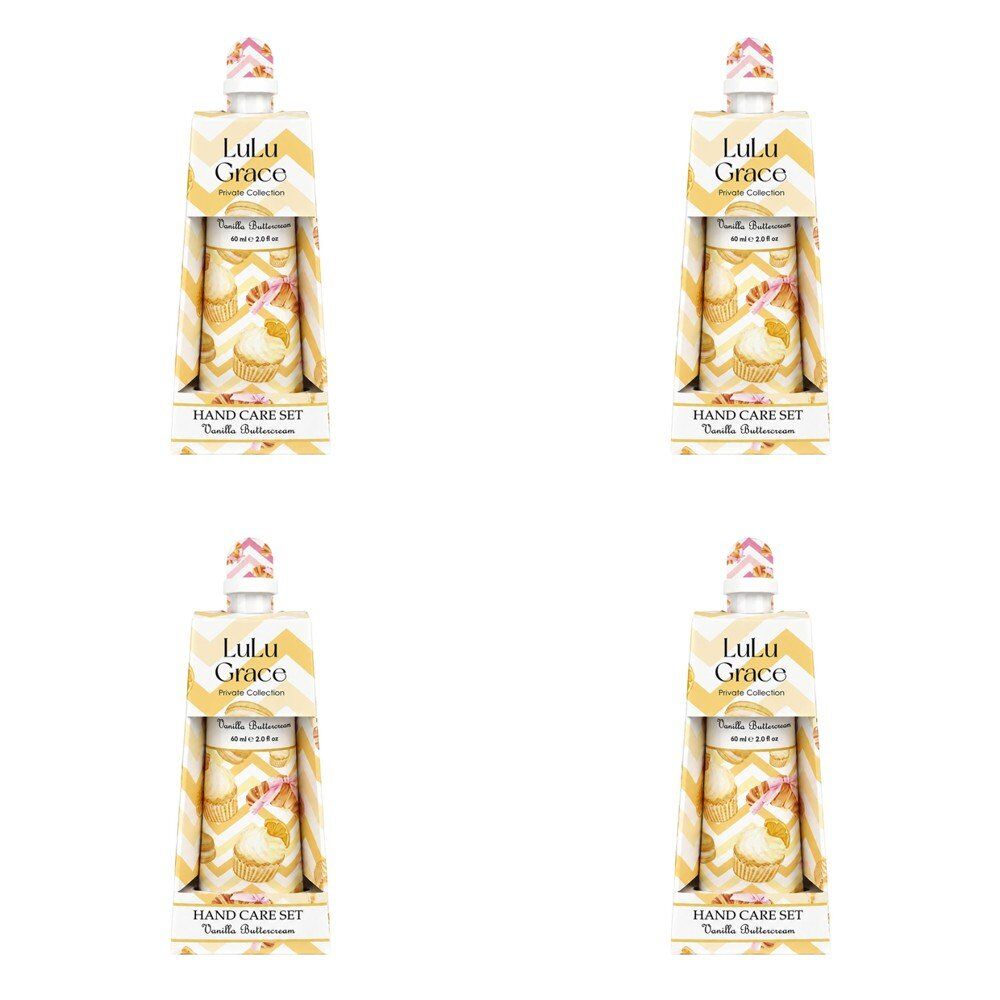 Lulu Grace Vanilla Buttercream Hand Cream 60mL & Nail File Hand Care Set Bundle of 4