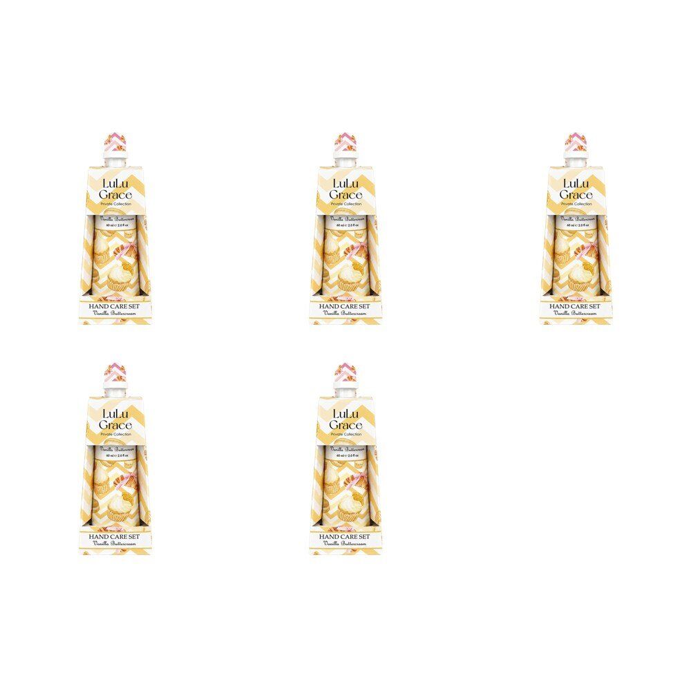 Lulu Grace Vanilla Buttercream Hand Cream 60mL & Nail File Hand Care Set Bundle of 5