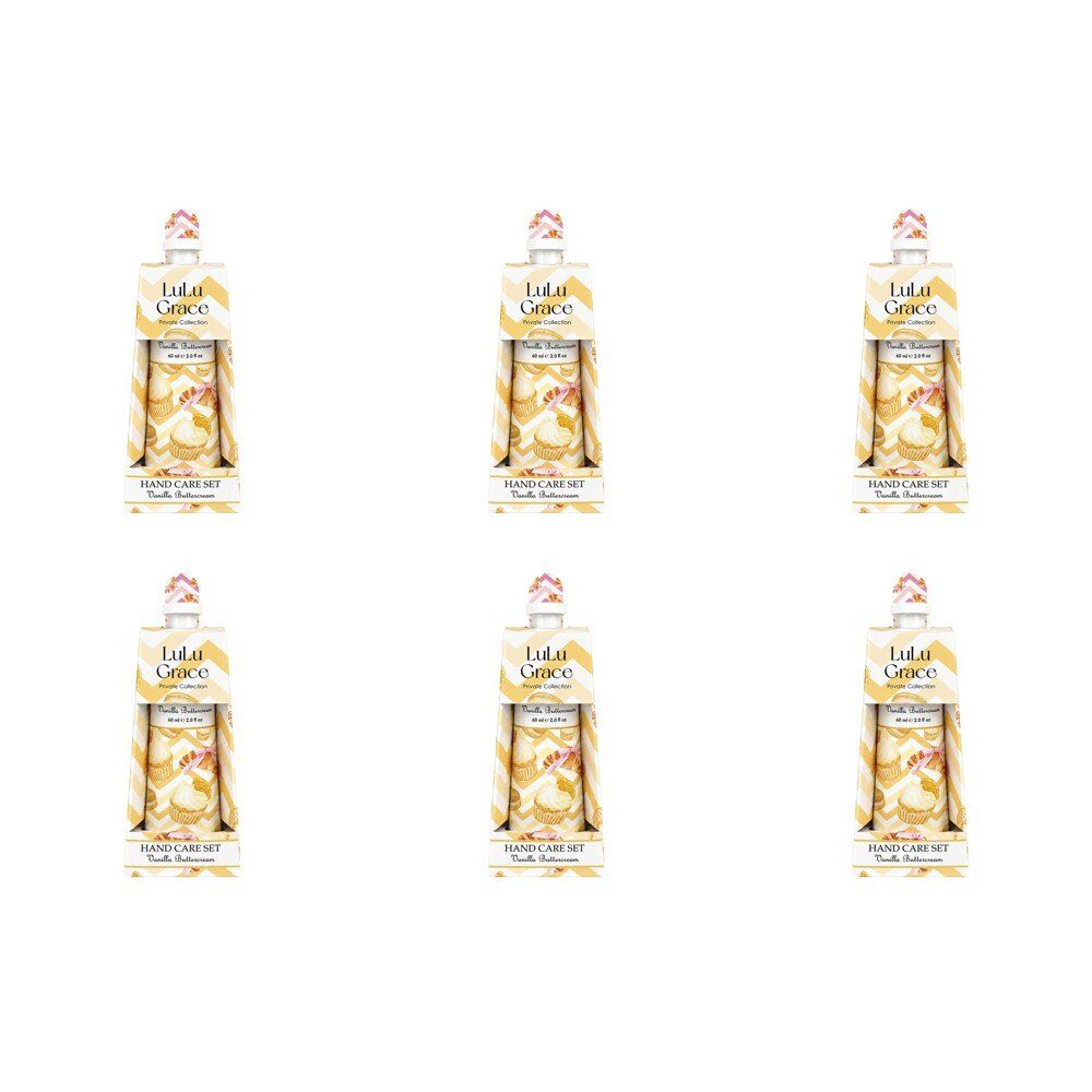 Lulu Grace Vanilla Buttercream Hand Cream 60mL & Nail File Hand Care Set Bundle of 6