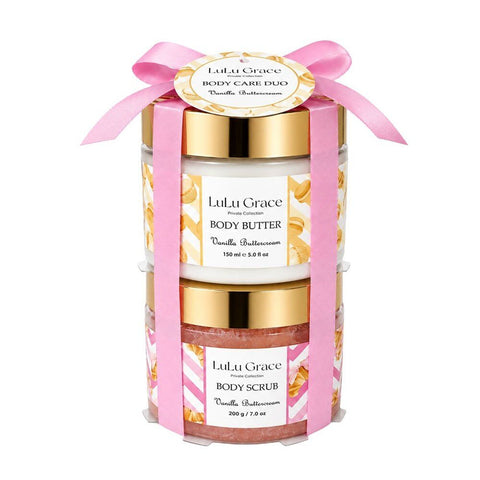 Lulu Grace Vanilla Buttercream Body Scrub 200g & Body Butter 150mL Body Care Duo