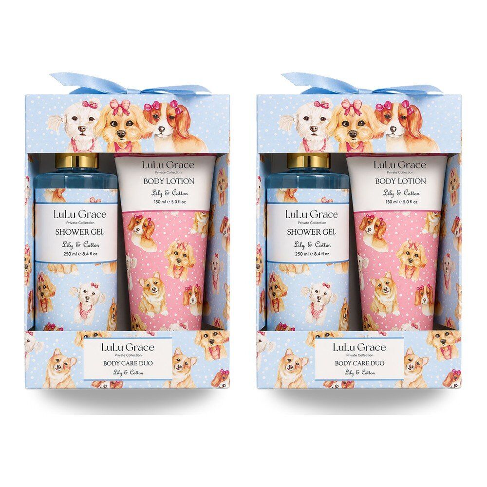 Lulu Grace Lily & Cotton Shower Gel 250mL & Body Lotion 150mL Body Care Duo Bundle of 2
