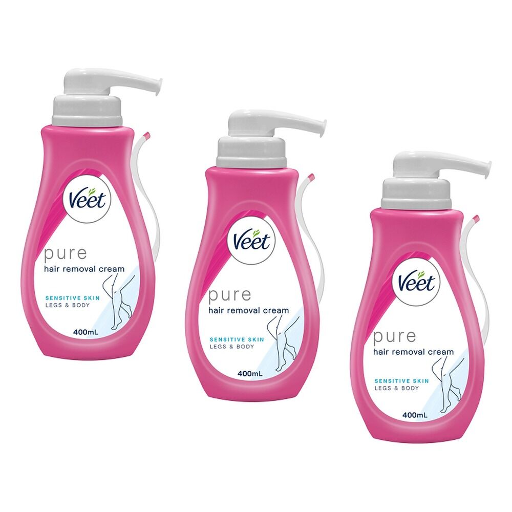 Veet Hair Removal Cream Sensitive Skin 400mL Pack of 3