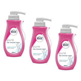 Veet Hair Removal Cream Sensitive Skin 400mL Pack of 3