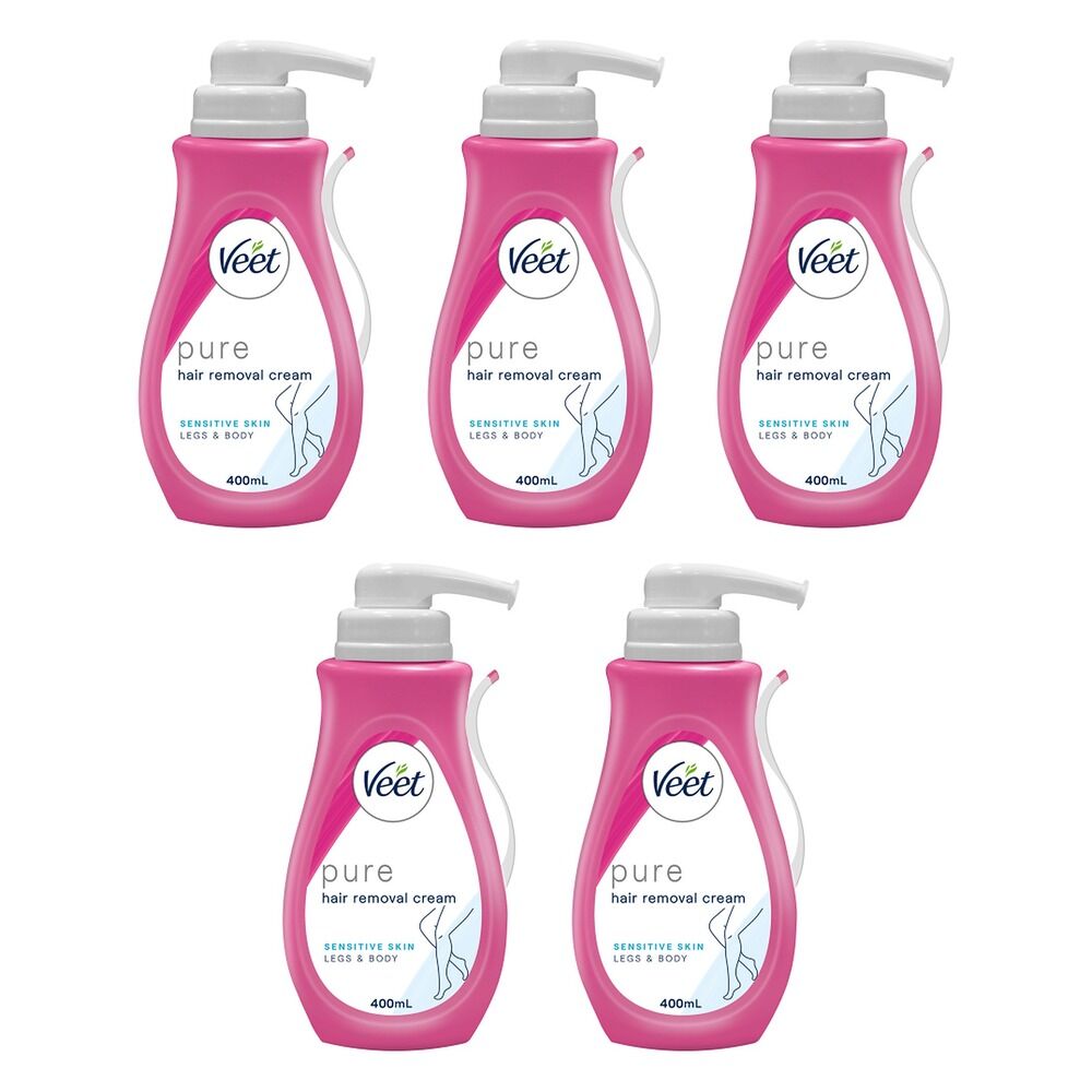 Veet Hair Removal Cream Sensitive Skin 400mL Pack of 5