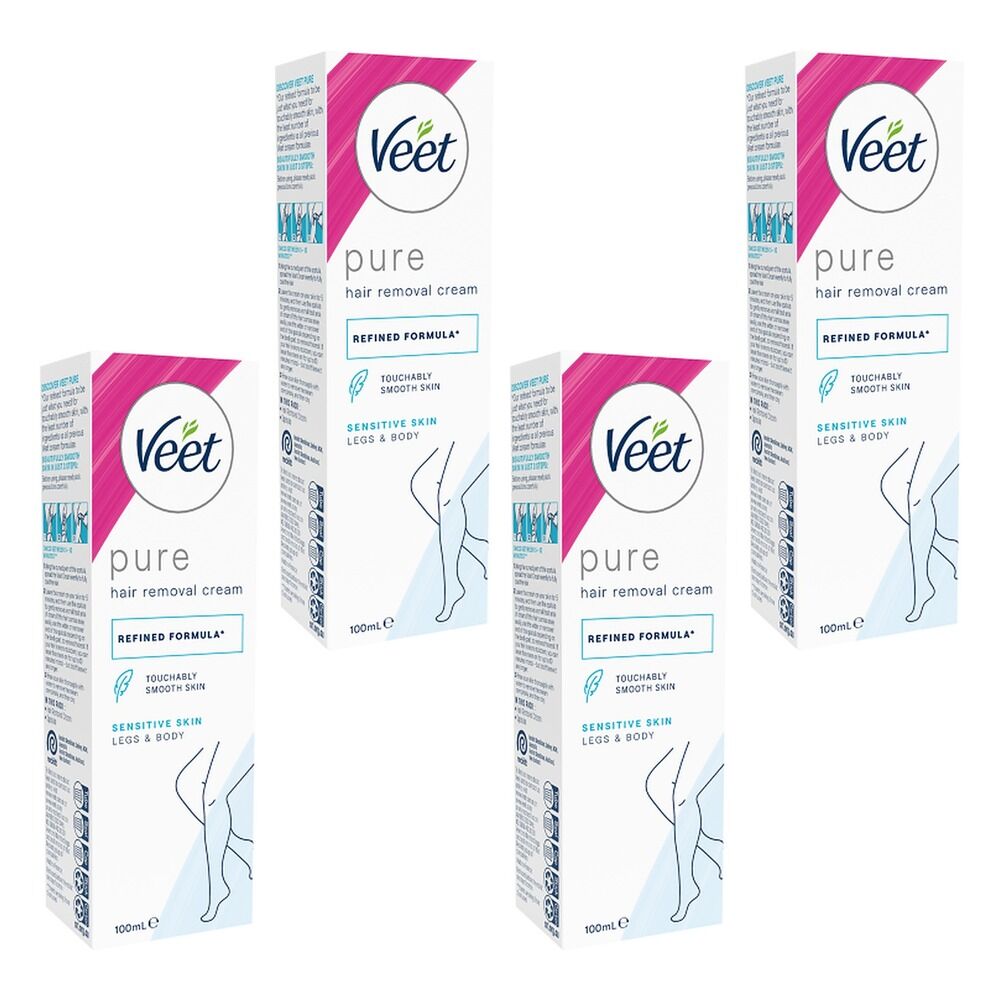 Veet Hair Removal Cream Sensitive Skin 100mL Pack of 4