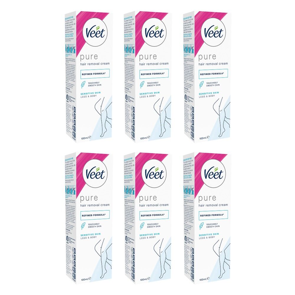Veet Hair Removal Cream Sensitive Skin 100mL Pack of 6