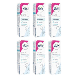 Veet Hair Removal Cream Sensitive Skin 100mL Pack of 6