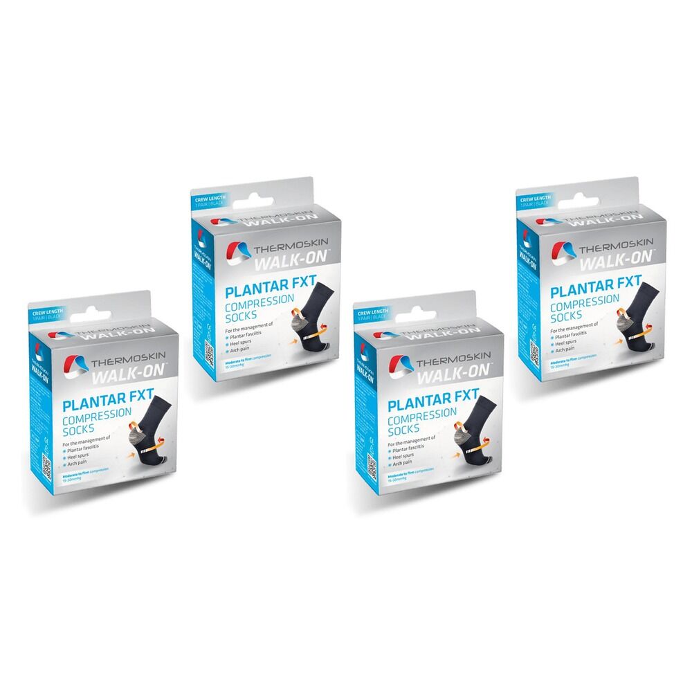 Thermoskin Plantar FXT Compression Socks Crew Small Black Pack of 4