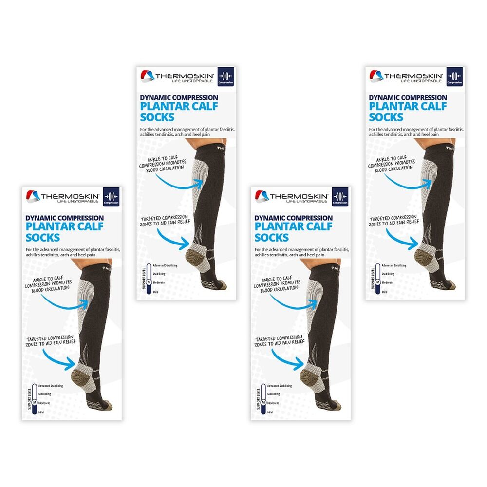 Thermoskin Plantar FXT Compression Socks Calf Medium Black Pack of 4