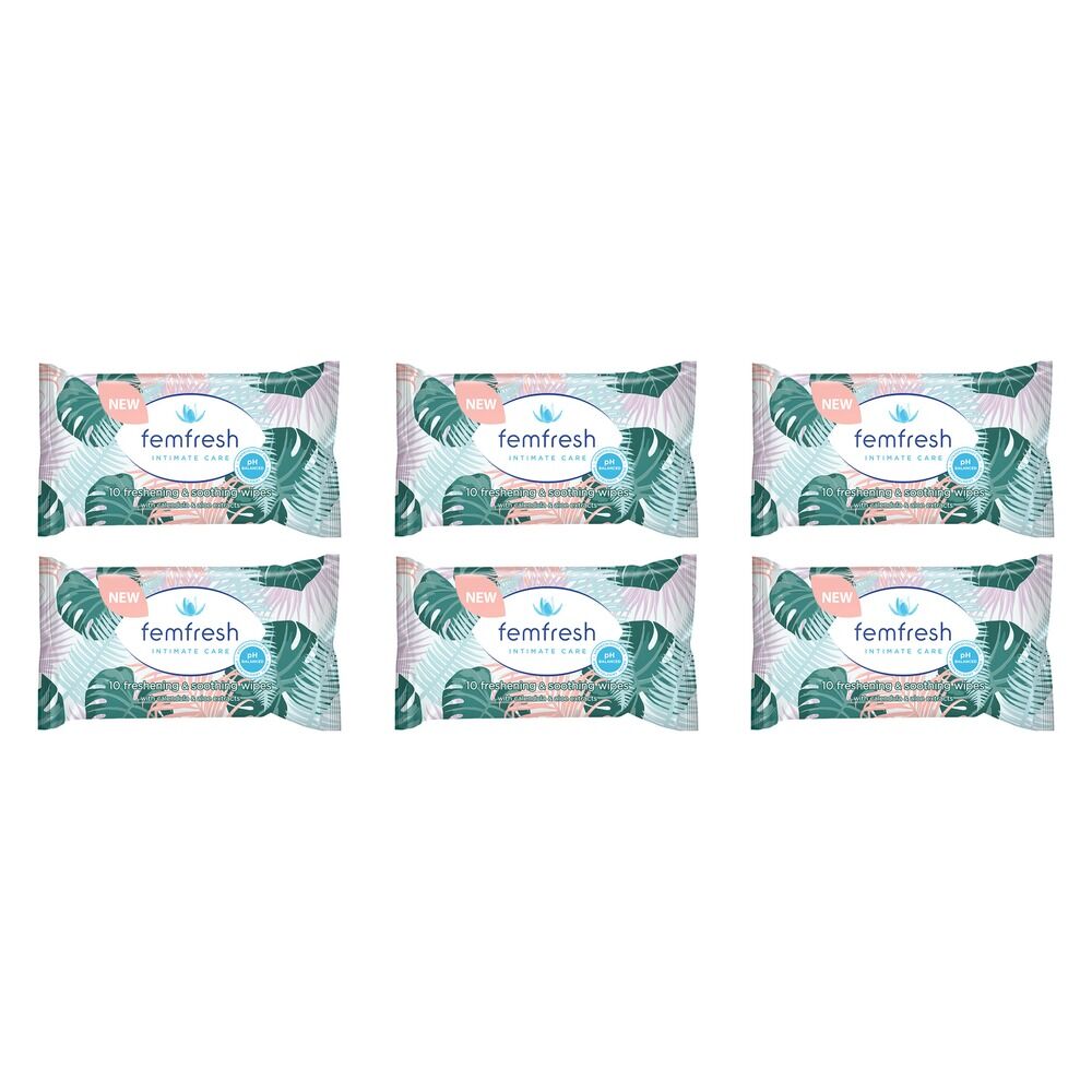 Femfresh Pocket Wipes 10 Wipes x 36 Bundle of 6