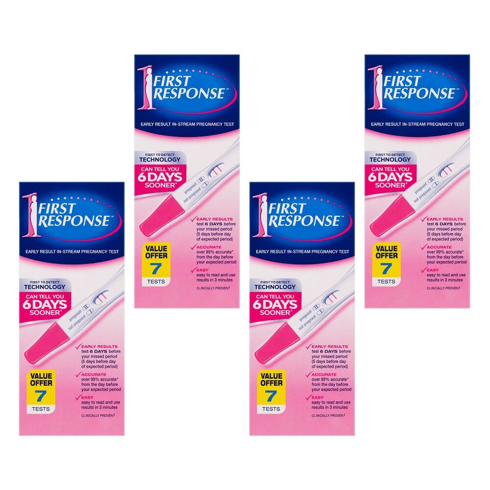 First Response Early Result In-Stream Pregnancy Test 7 Pack Bundle of 4
