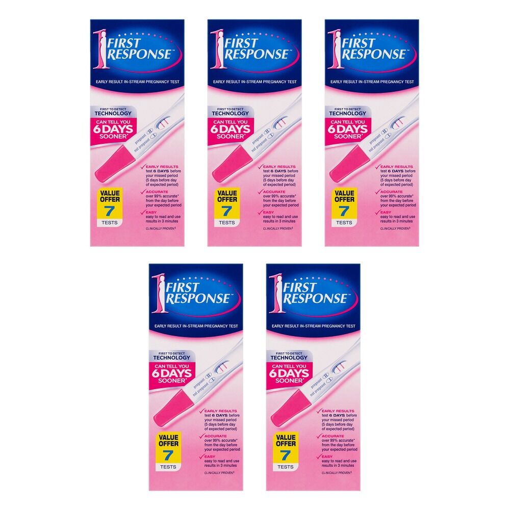 First Response Early Result In-Stream Pregnancy Test 7 Pack Bundle of 5
