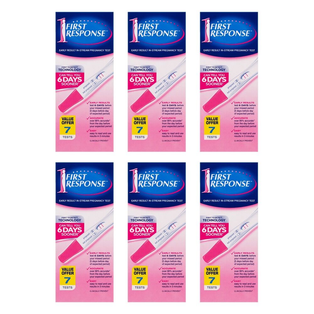 First Response Early Result In-Stream Pregnancy Test 7 Pack Bundle of 6