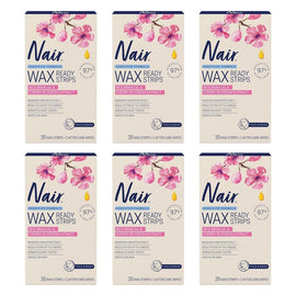 Nair Sensitive Mini Wax Strips Face & Sensitive Areas 20 Pack Bundle of 6