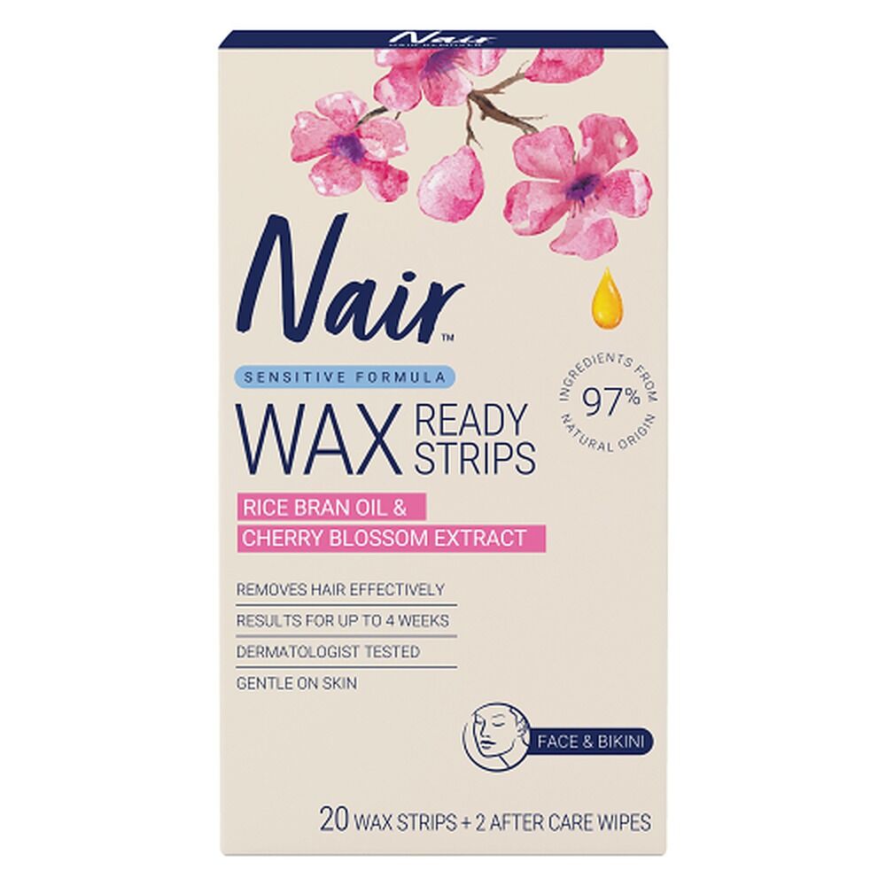 Nair Sensitive Mini Wax Strips Face & Sensitive Areas 20 Pack