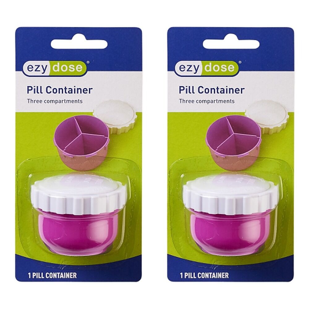 Ezy Dose Pill Container Three Compartments Pack of 2