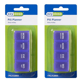 Ezy Dose Pill Planner Daily 4x Day Pack of 2