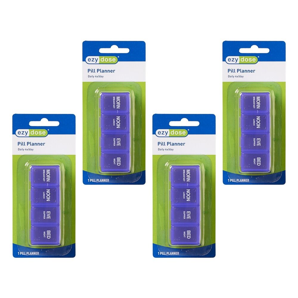Ezy Dose Pill Planner Daily 4x Day Pack of 4