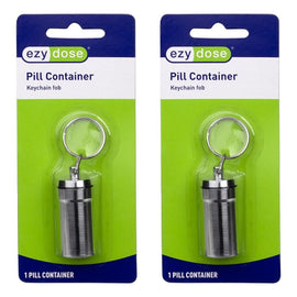 Ezy Dose Pill Container Keychain Fob Pack of 2