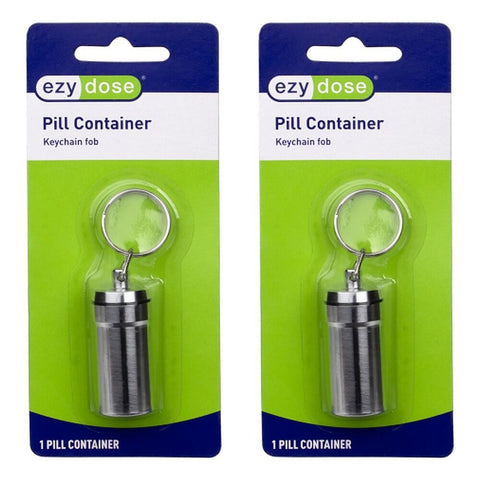 Ezy Dose Pill Container Keychain Fob Pack of 2