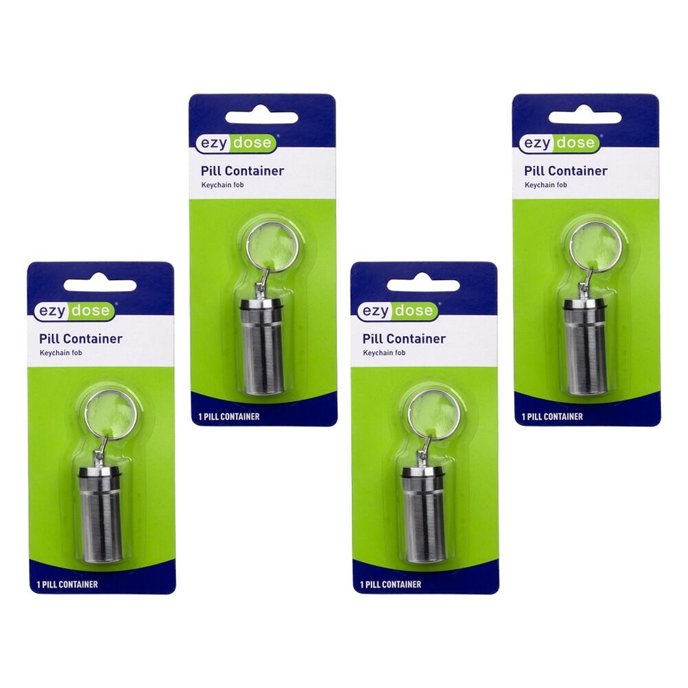 Ezy Dose Pill Container Keychain Fob Pack of 4