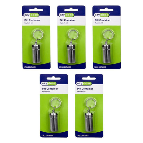 Ezy Dose Pill Container Keychain Fob Pack of 5