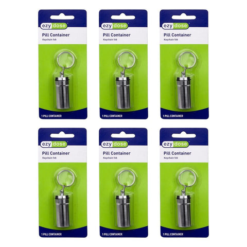 Ezy Dose Pill Container Keychain Fob Pack of 6