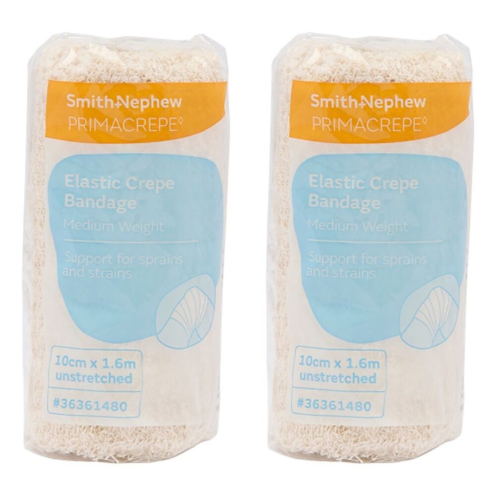 Primacrepe Elastic Crepe Bandage White 10cm x 1.6m Pack of 2
