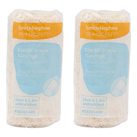 Primacrepe Elastic Crepe Bandage White 10cm x 1.6m Pack of 2
