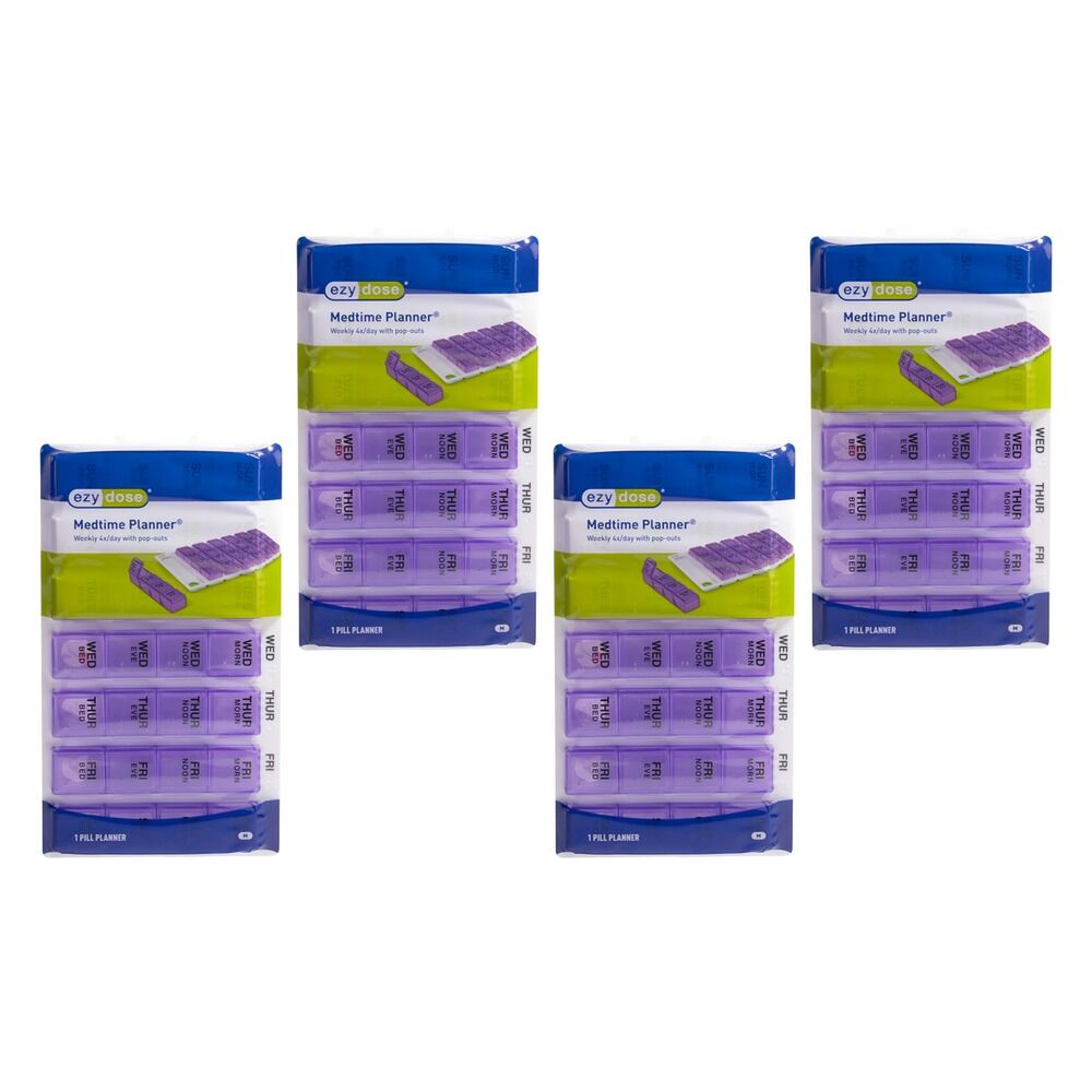 Ezy Dose Medtime Planner Weekly 4x Day with Pop-Outs Pack of 4