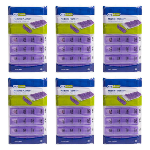Ezy Dose Medtime Planner Weekly 4x Day with Pop-Outs Pack of 6