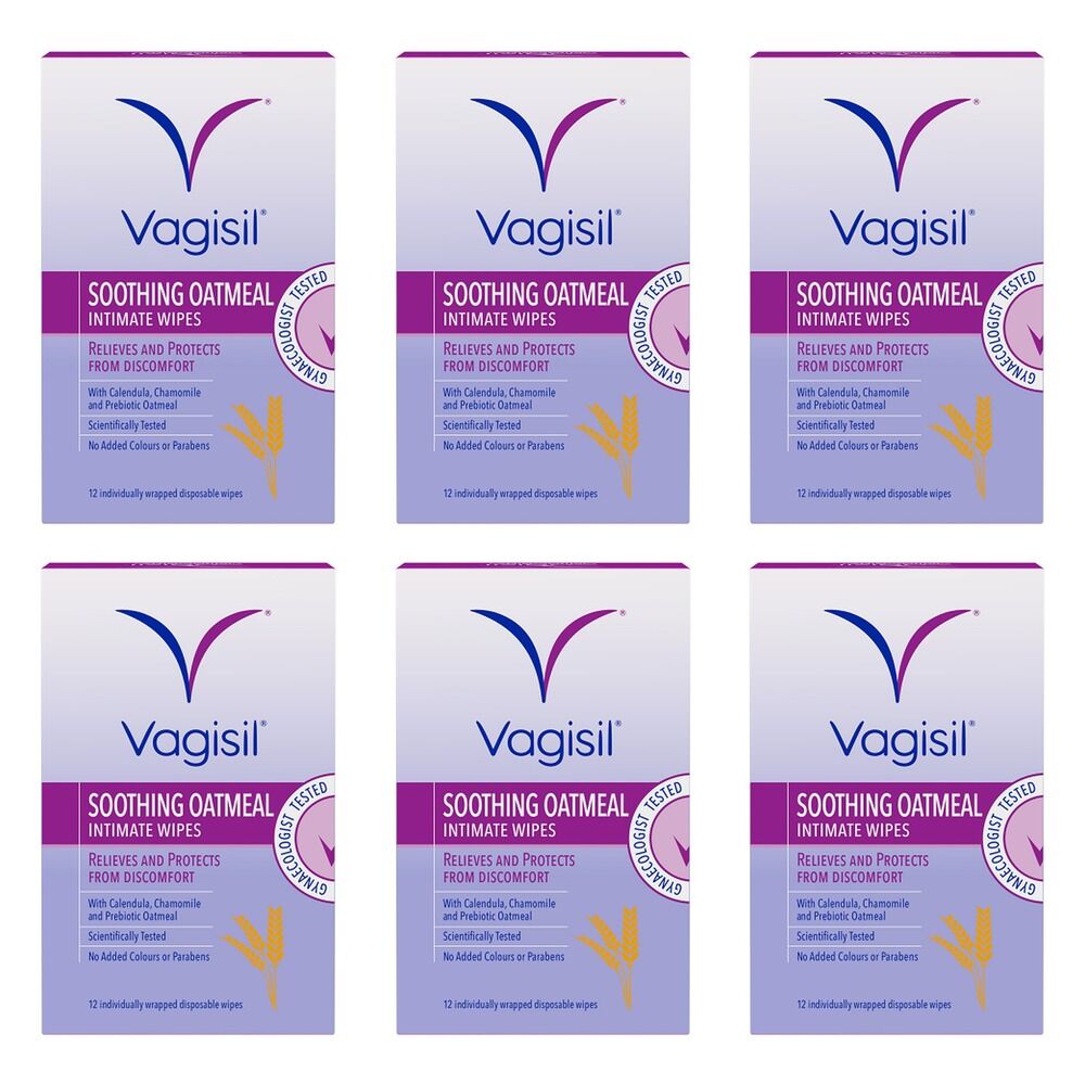 Vagisil Soothing Oatmeal Intimate Wipes 12 Wipes x 3 Bundle of 6