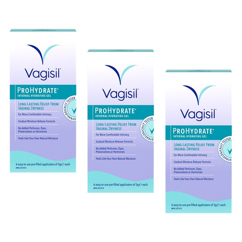 Vagisil ProHydrate Internal Hydrating Gel 6 x 5g Pack of 3