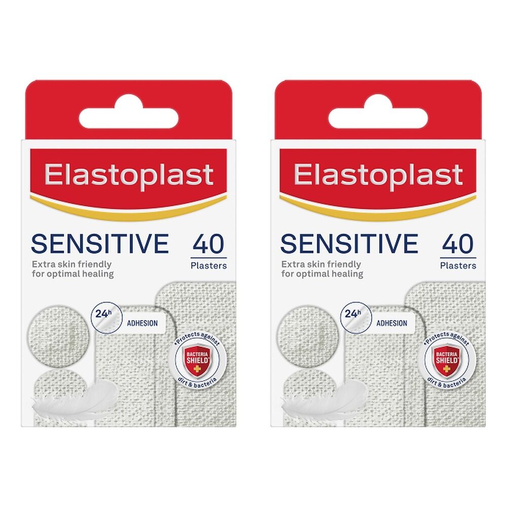 Elastoplast Sensitive Plasters 40 Pack Bundle of 2
