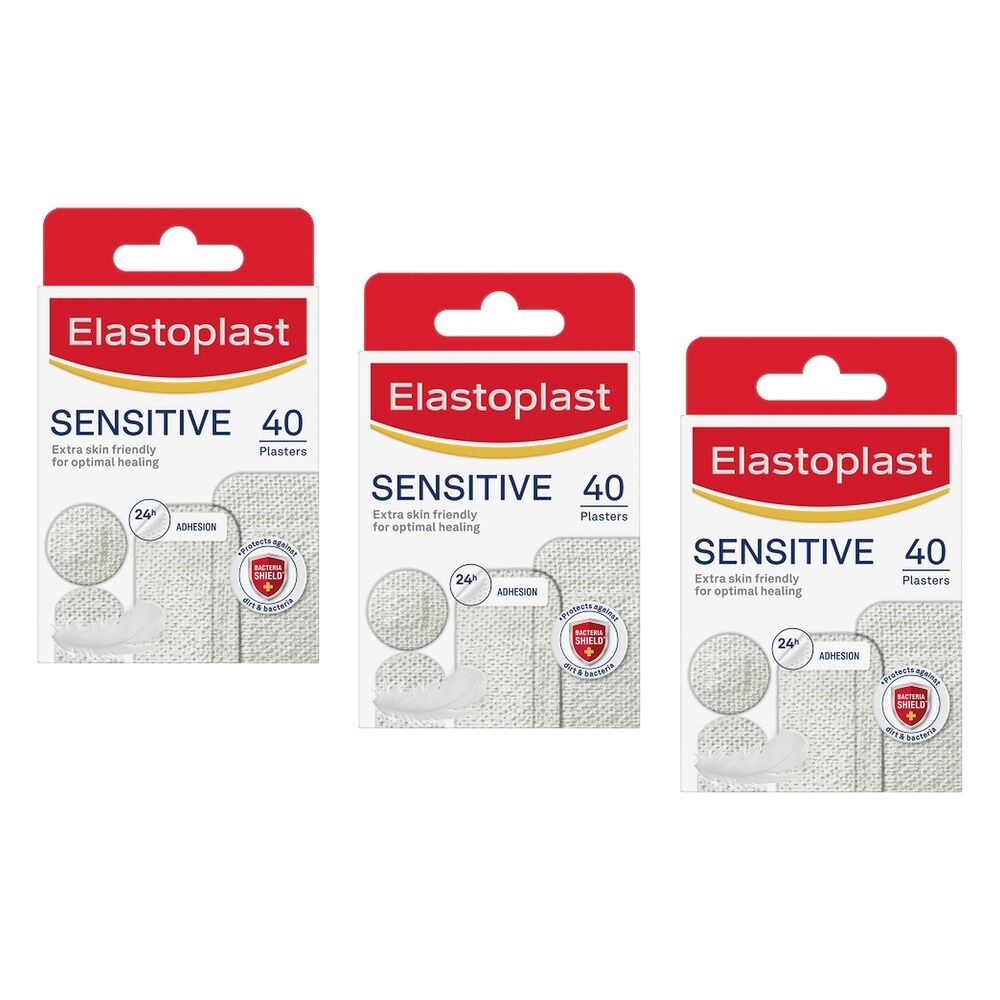 Elastoplast Sensitive Plasters 40 Pack Bundle of 3