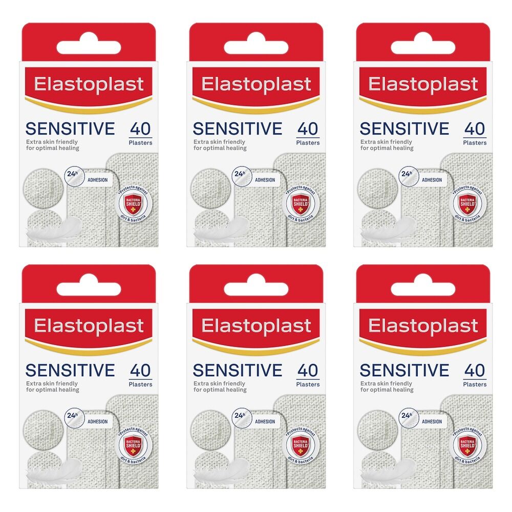 Elastoplast Sensitive Plasters 40 Pack Bundle of 6
