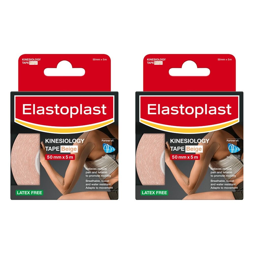 Elastoplast Kinesiology Tape Beige 50mm x 5m Pack of 2