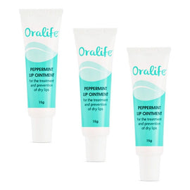 Oralife Peppermint Lip Ointment 15g Pack of 3