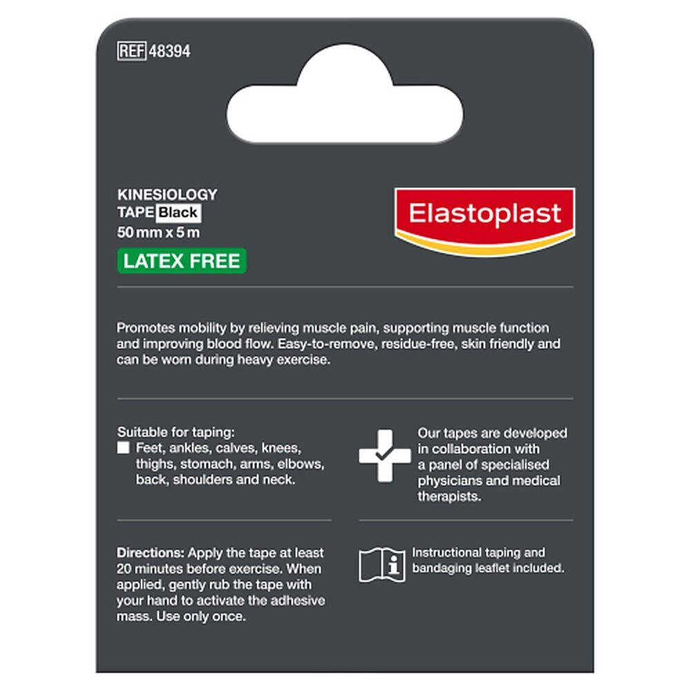 Elastoplast Kinesiology Tape Black 50mm x 5m