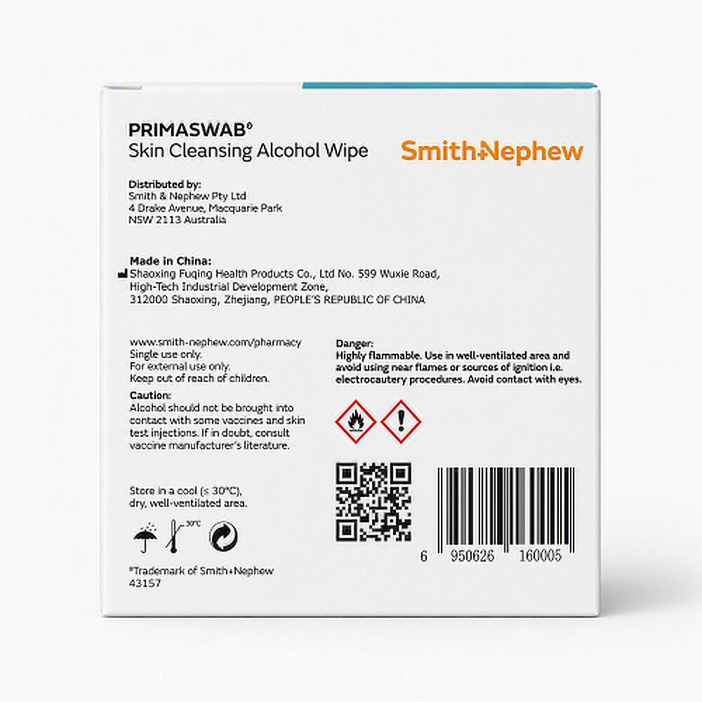 Primaswab Skin Cleansing Alcohol Wipes 2 Ply 200 Pack