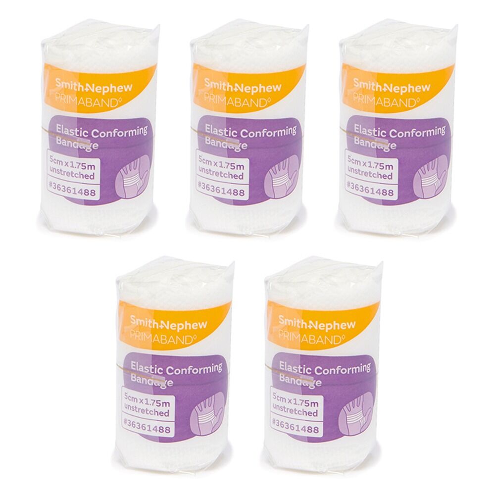 Primaband Elastic Conforming Bandage 5cm x 1.75m Pack of 5