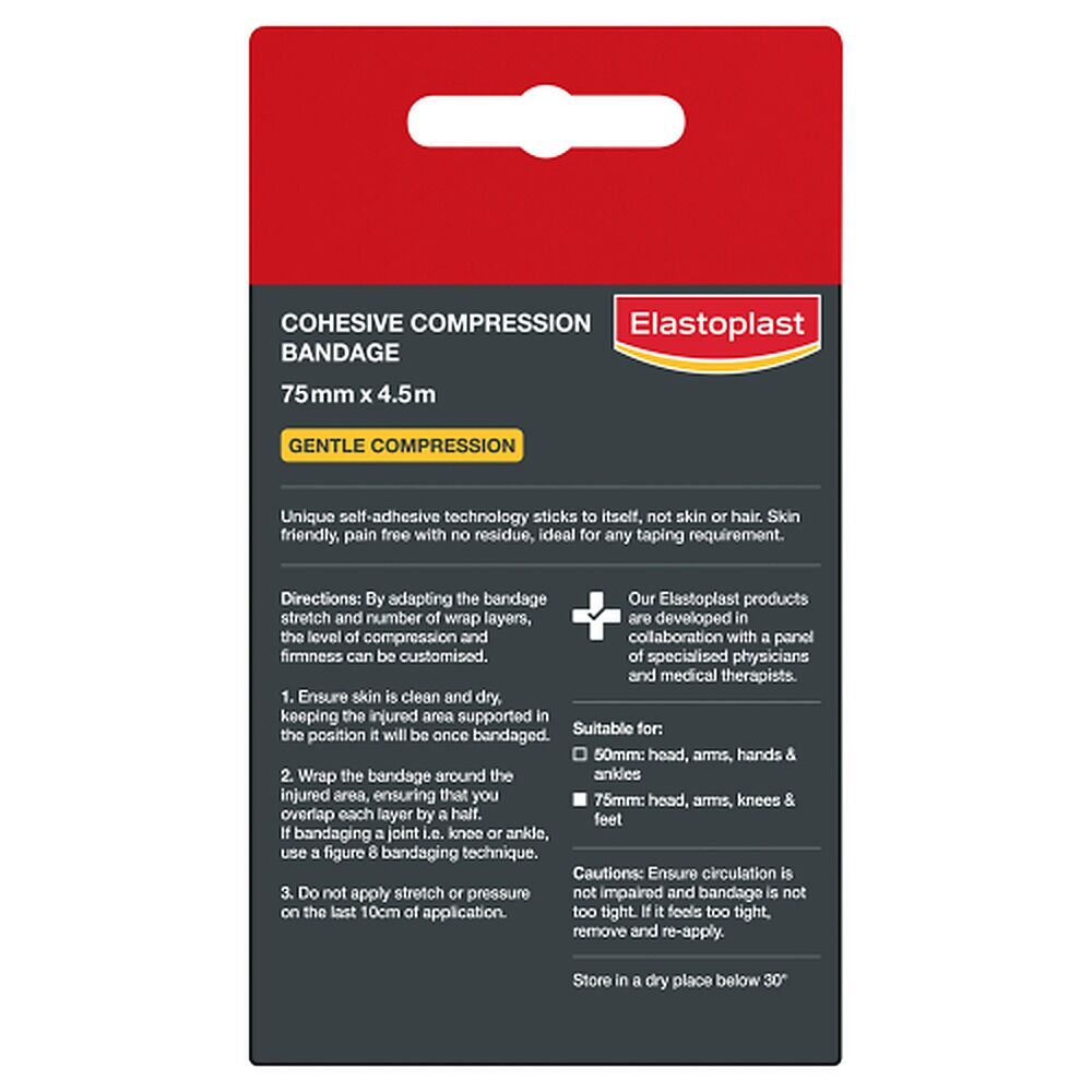 Elastoplast Cohesive Compression Bandage 75mm x 4.5m