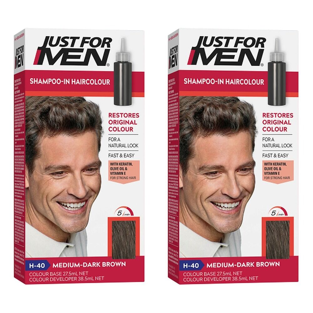 Just For Men Hair Colour Medium/Dark Brown 66mL Pack of 2