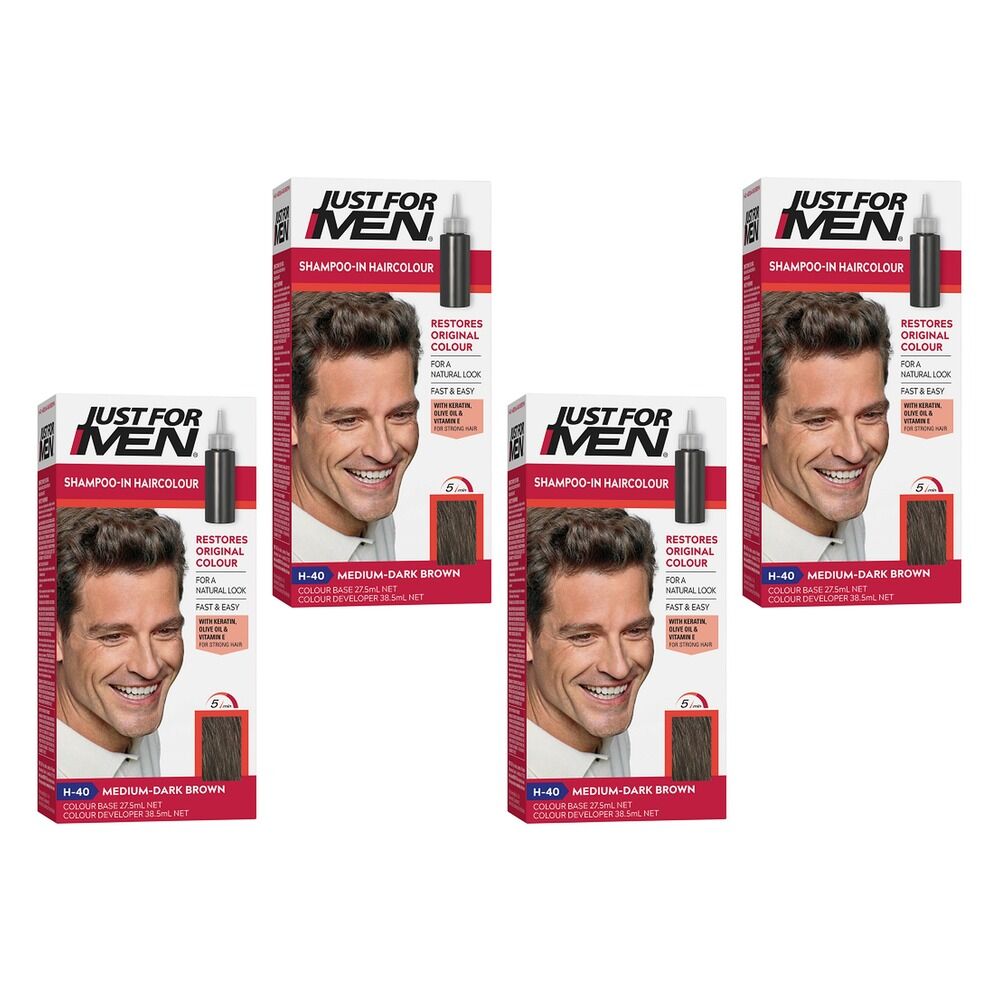 Just For Men Hair Colour Medium/Dark Brown 66mL Pack of 4