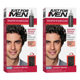 Just For Men Hair Colour Darkest Brown 66mL x 3 Bundle of 2